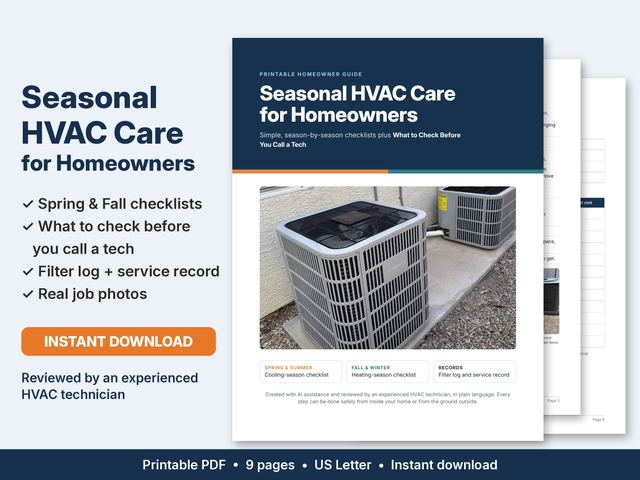 Cover preview of the Home HVAC Maintenance Checklist printable